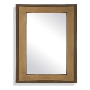 Pemberly Row 3D Curved Detail Rectangular Mirror in Golden Bronze