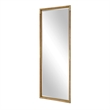 Pemberly Row Full Length Rattan Wrapped Iron Frame Tall Mirror in Gold