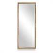 Pemberly Row Full Length Rattan Wrapped Iron Frame Tall Mirror in Gold