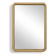 Pemberly Row Modern Stainless Steel Rectangular Mirror in Plated Brass