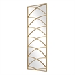 Pemberly Row Antique Gold Iron Frame Full Length Mirror with Geometric Overlay