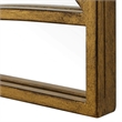 Pemberly Row Antique Gold Iron Frame Full Length Mirror with Geometric Overlay