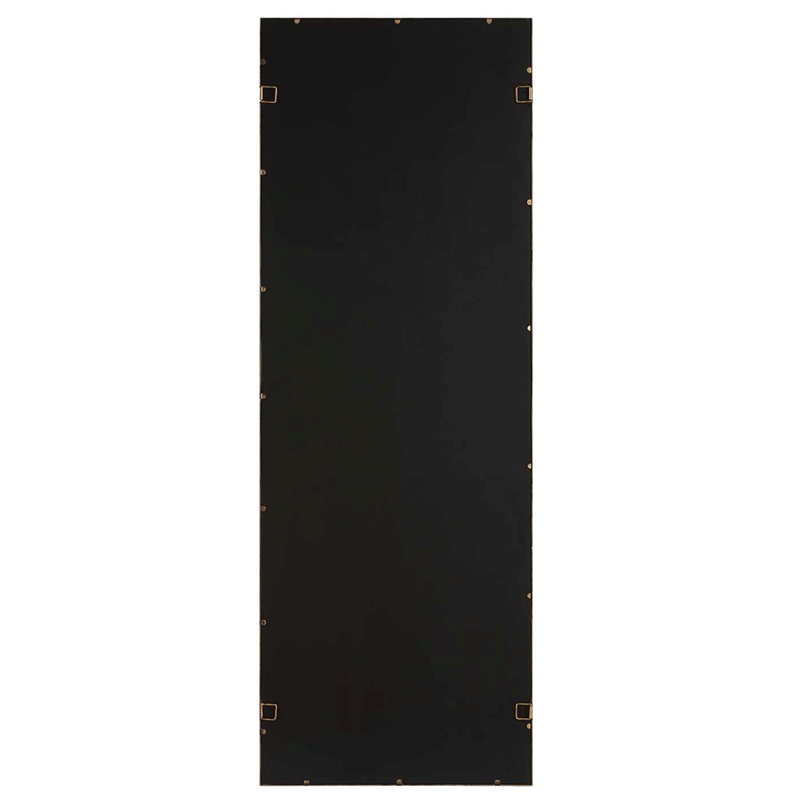 Pemberly Row Antique Gold Iron Frame Full Length Mirror with Geometric Overlay