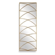 Pemberly Row Antique Gold Iron Frame Full Length Mirror with Geometric Overlay