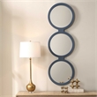 Pemberly Row 3-Piece Interconnected Round Ribbed Mirror Set in Blue Gray