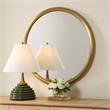 Pemberly Row Modern Stainless Steel Round Mirror in Plated Antique Brass