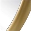Pemberly Row Modern Stainless Steel Round Mirror in Plated Antique Brass