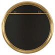 Pemberly Row Modern Stainless Steel Round Mirror in Plated Antique Brass