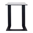 Pemberly Row Honed White Marble Accent Table with Iron Frame in Black