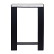 Pemberly Row Honed White Marble Accent Table with Iron Frame in Black