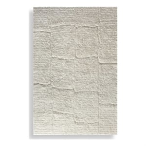 Pemberly Row Cozy Shag New Zealand Wool Tufted 6 X 9 Rug in Ivory