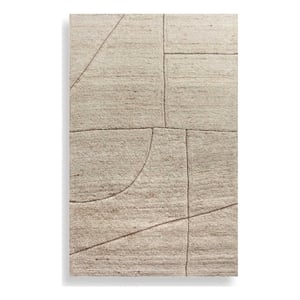 Pemberly Row Hand-Tufted Geometric Wool 6 X 9 Area Rug in Brown