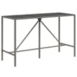 Pemberly Row 9 Piece Steel Outdoor Patio Bar Set with Cushions in Gray
