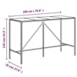 Pemberly Row 9 Piece Steel Outdoor Patio Bar Set with Cushions in Gray