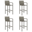 Pemberly Row 5 Piece Poly Rattan Small Outdoor Patio Bar Set in Gray