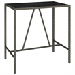 Pemberly Row 5 Piece Poly Rattan Small Outdoor Patio Bar Set in Gray