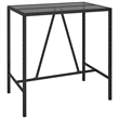 Pemberly Row 7 Piece Steel Outdoor Patio Bar Set with Cushions in Black