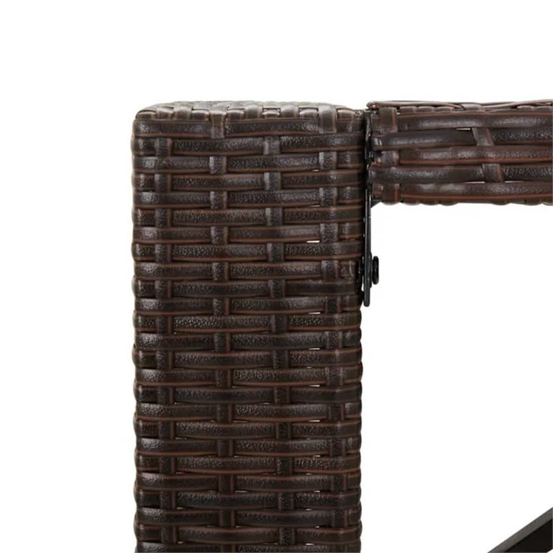 Pemberly Row 9 Piece Steel Outdoor Patio Bar Set with Cushions in Brown