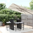 Pemberly Row 7 Piece Poly Rattan Bar Set in Black/White/Cream