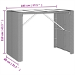 Pemberly Row 7 Piece Poly Rattan Bar Set in Black/White/Cream