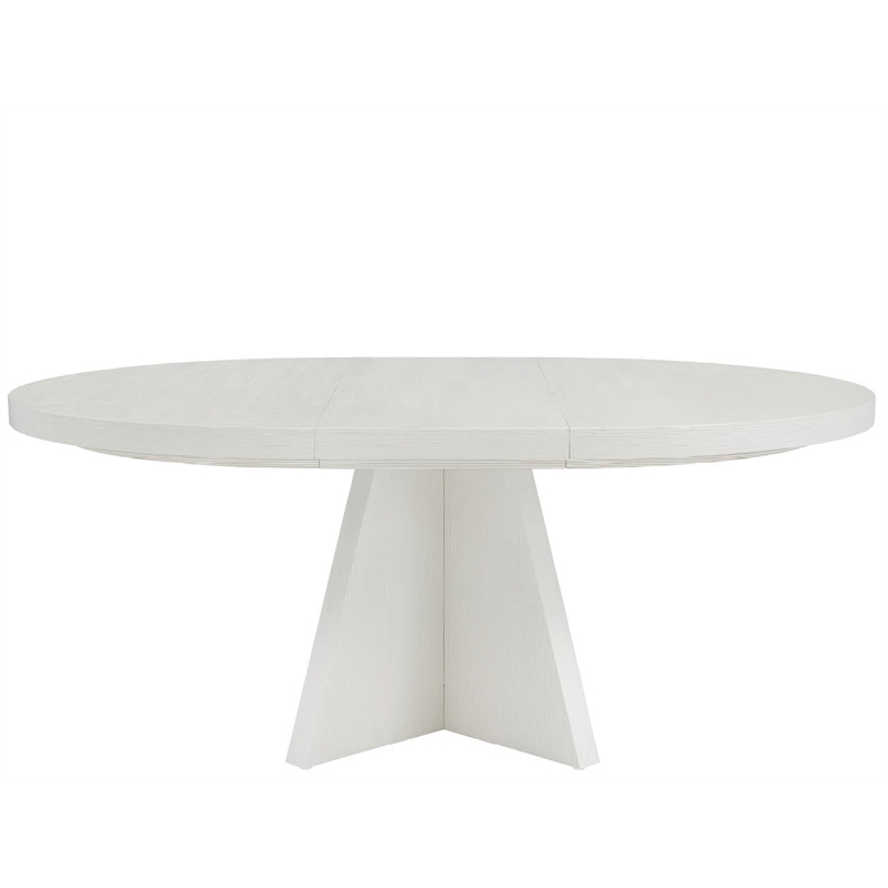 Pemberly Row Coastal Pine Veneer Dining Table with Leaf in Shoreline White