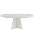 Pemberly Row Coastal Pine Veneer Dining Table with Leaf in Shoreline White