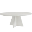 Pemberly Row Coastal Pine Veneer Dining Table with Leaf in Shoreline White