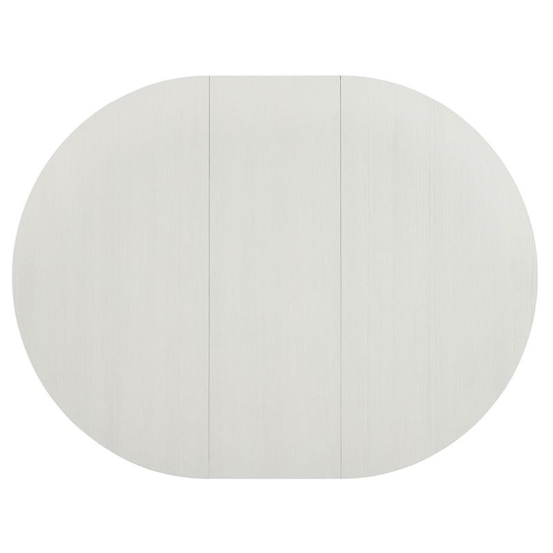 Pemberly Row Coastal Pine Veneer Dining Table with Leaf in Shoreline White