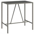 Pemberly Row Steel Outdoor Patio Bar Set with Cushions in Black/Gray