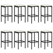 Pemberly Row 9 Piece Steel Outdoor Patio Bar Set with Cushions in Black