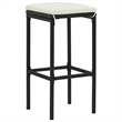Pemberly Row 9 Piece Steel Outdoor Patio Bar Set with Cushions in Black