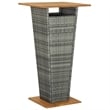 Pemberly Row Solid Acacia Wood Outdoor Patio Bar Set with Cushions in Gray