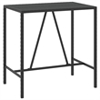 Pemberly Row 5 Piece Outdoor Patio Bar Set with Cushions in Black