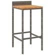 Pemberly Row 5 Piece Solid Acacia Wood Outdoor Patio Bar Set in Gray