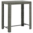 Pemberly Row 5 Piece Solid Acacia Wood Outdoor Patio Bar Set in Gray