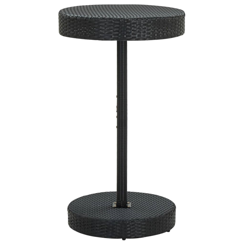 Pemberly Row Solid Acacia Wood Outdoor Patio Bar Set with Cushions in Black
