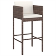 Pemberly Row 9 Piece Poly Rattan Bar Set in White/Brown/Cream