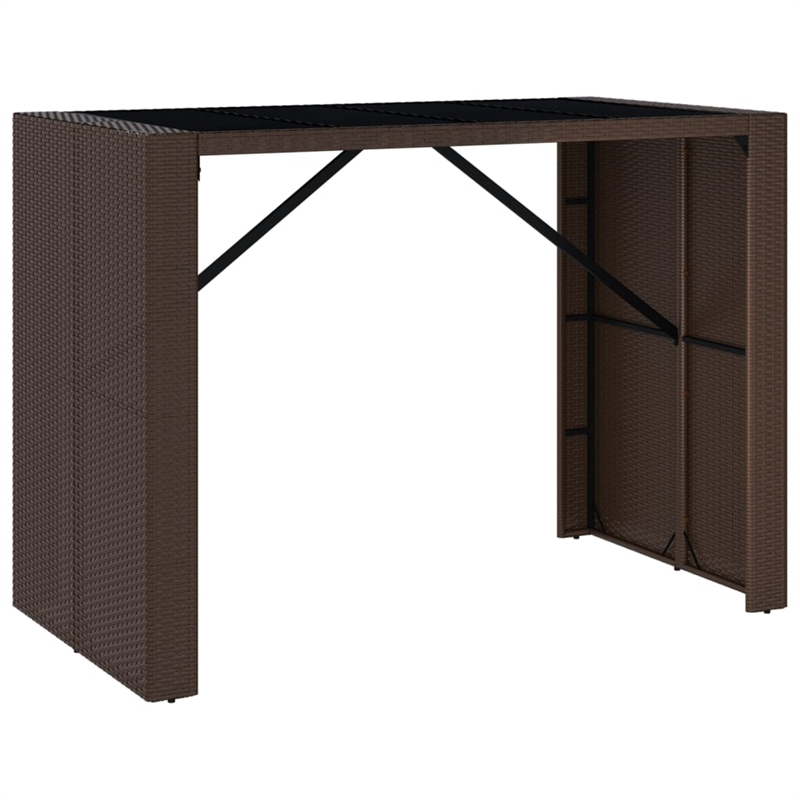 Pemberly Row 5 Piece Poly Rattan Bar Set in Black/White/Brown/Cream