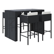 Pemberly Row 5 Piece Steel Outdoor Patio Bar Set in Black/White/Cream