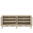 Pemberly Row Woven Door Oak Credenza with Adjustable Shelves in Dockside Tan