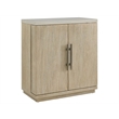 Pemberly Row Oak Bar Cabinet with Quartz Top and Wine Storage in Dockside
