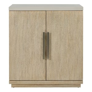 Pemberly Row Oak Bar Cabinet with Quartz Top and Wine Storage in Dockside
