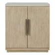 Pemberly Row Oak Bar Cabinet with Quartz Top and Wine Storage in Dockside