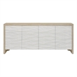 Pemberly Row Wave Pattern Oak Credenza with Silverware Tray in Dockside Tan