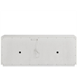 Pemberly Row Grasscloth Door White Credenza with Nickel Hardware