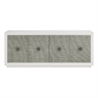 Pemberly Row Grasscloth Door White Credenza with Nickel Hardware