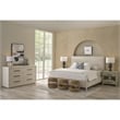 Pemberly Row Tidal Upholstered Queen Bed with White Rattan Frame