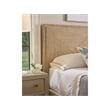 Pemberly Row Abaca Fiber Woven King Bed with Geometric Headboard in Oak