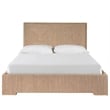 Pemberly Row Abaca Fiber Woven King Bed with Geometric Headboard in Oak