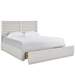 Pemberly Row Shoreline Louvered Panel Storage King Bed in White Pine